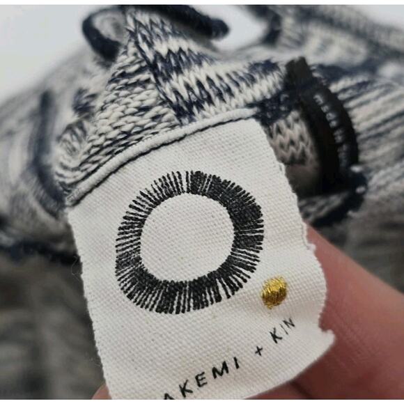 Anthropologie Top Womens XS Gray Navy Tank Crop Sweater Lettuce Hem Ribbed Kaden - Picture 3 of 11